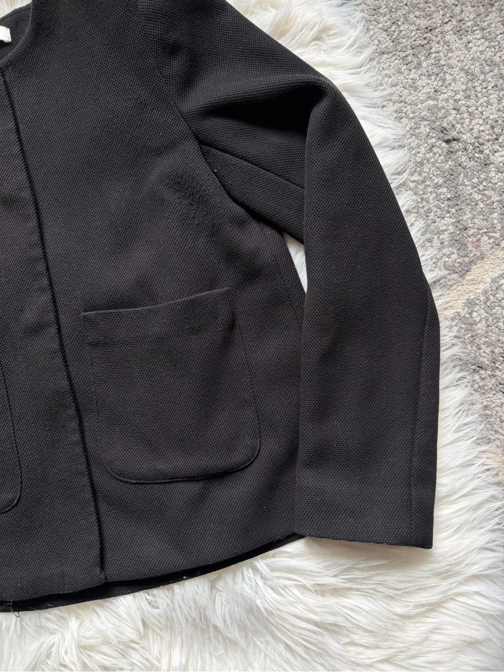 H&M collarless boxy coat